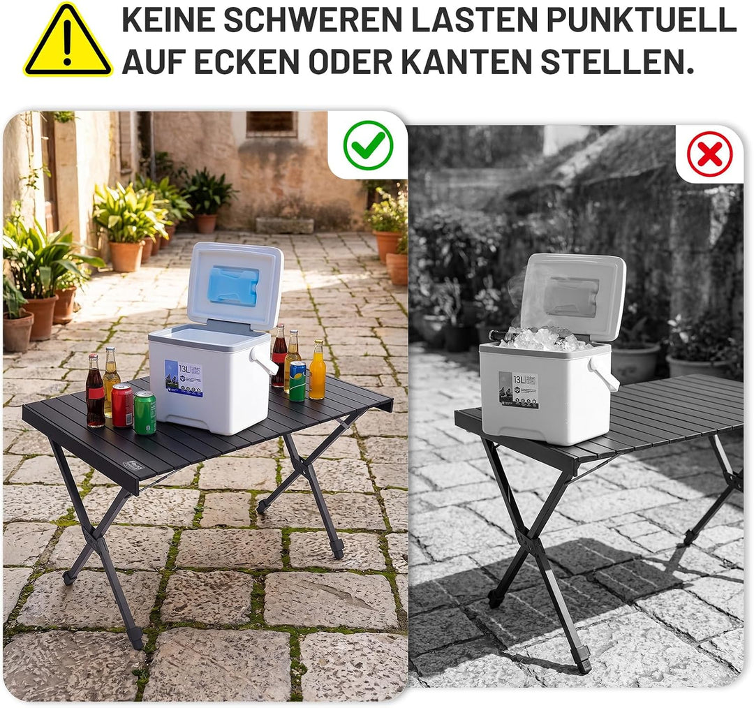 TIMBER RIDGE Campingtisch Klappbar Höhenverstellbar Klapptisch Camping Falttisch Tragbar Aluminium m