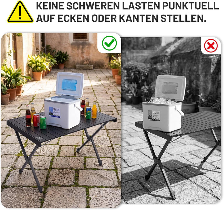 TIMBER RIDGE Campingtisch Klappbar Höhenverstellbar Klapptisch Camping Falttisch Tragbar Aluminium m