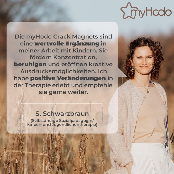 myHodo Crack Magnets Bundle | 2X Magnetkugeln (33mm) & 550+ Bunte Magnetsteine (~6mm) | Taktiles Mag
