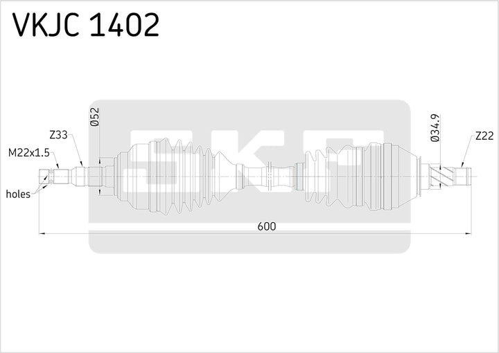 SKF VKJC 1402 Antriebswelle