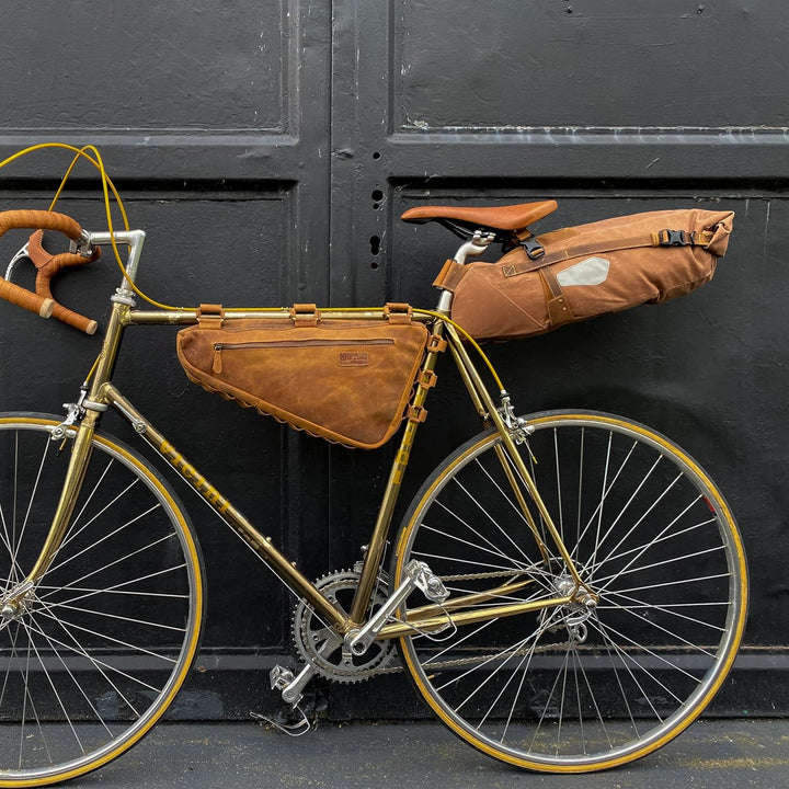 Gusti Fahrradtasche Leder - Jan U. Rahmentasche Ledertasche Radtasche Vintage Look Fahrradzubehör Br