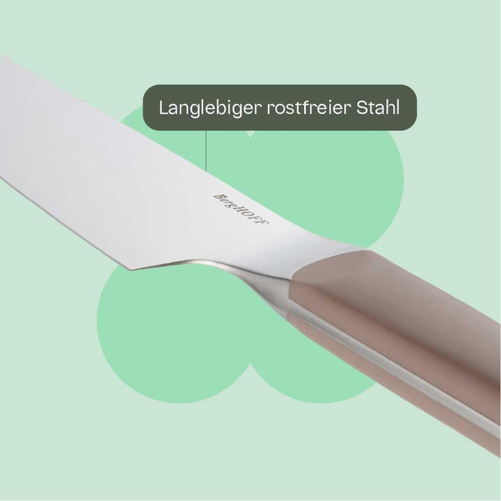 Berghoff Home Kochmesser 19,6cm - Edelstahl Küchenmesser - Messer scharf - Fleischmesser - Aubergine
