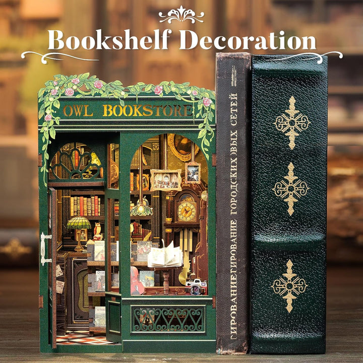 CUTEBEE Book Nook Kit - DIY Miniature House,Puppenhaus Miniatur Haus Selber Baue Bausatz mit Staubsc