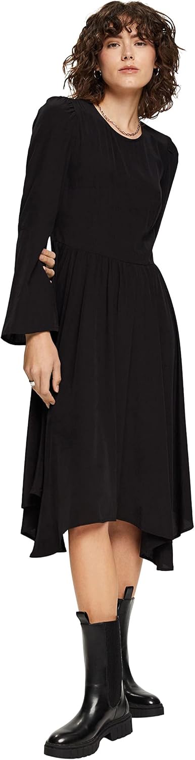 ESPRIT Langarmkleid in Midilänge 44 Schwarz, 44 Schwarz