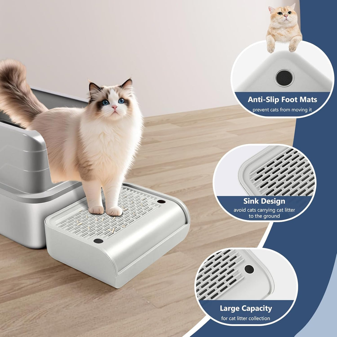 Kalolary Katzenrampe für Katzentoiletten, Katzen Trethocker mit Filterfunktion Leicht Reinigen Haust