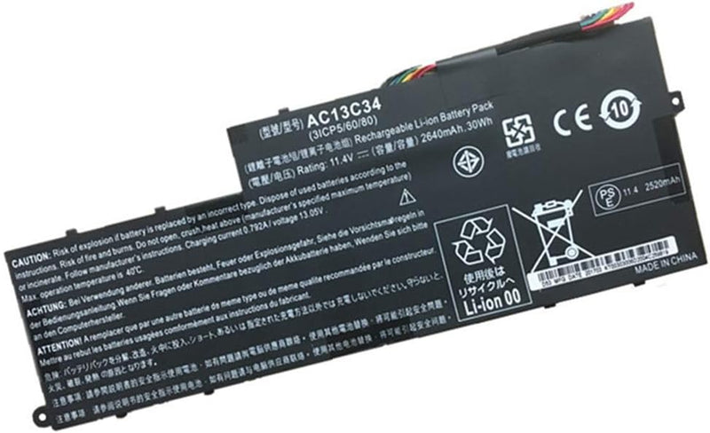 7XINbox 11.4V 2640mAh AC13C34 31CP5/60/80 Laptop Akku kompatibel mit Acer Aspire E3-111 V5-122P E3-1