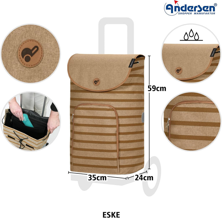Andersen Einkaufstrolley Ersatztasche - 47 Liter - Fronttasche - extra Innenfach - wasserabweisend -