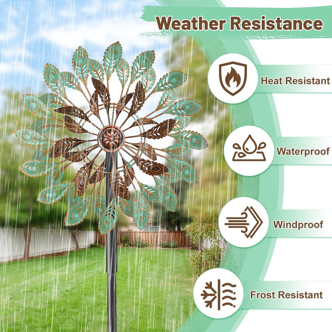 Metall Windrad Garten Dekoration in Retro-Farben - Windspiele für Garten, Rasen und Terrasse, Windsk