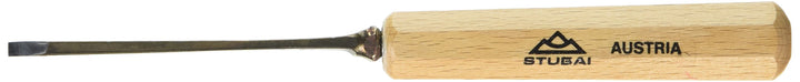 STUBAI Stemmeisen Stechbeitel Serie 52 - Form 1 | Gerades Balleisen 3 mm, mit Holzgriff, für glatte