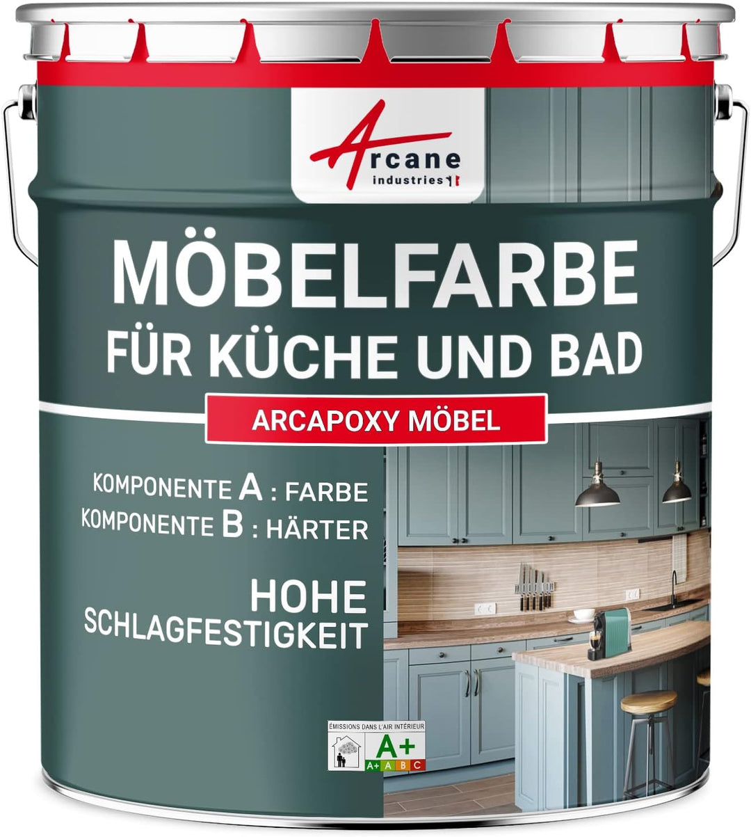 ARCANE INDUSTRIES MÖBELFARBE FÜR KÜCHE UND BAD : Buntlack - Möbelfarbe abwaschbar - Möbellack - Epox