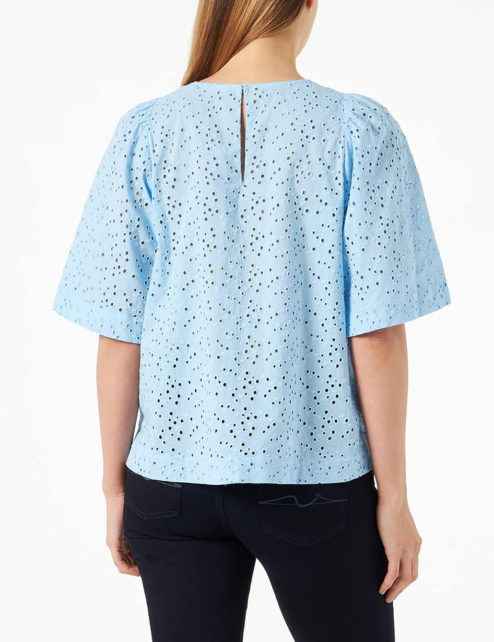 Seidensticker Damen Regular Fit Kurzarm Bluse Bluse 36 Blau, 36 Blau