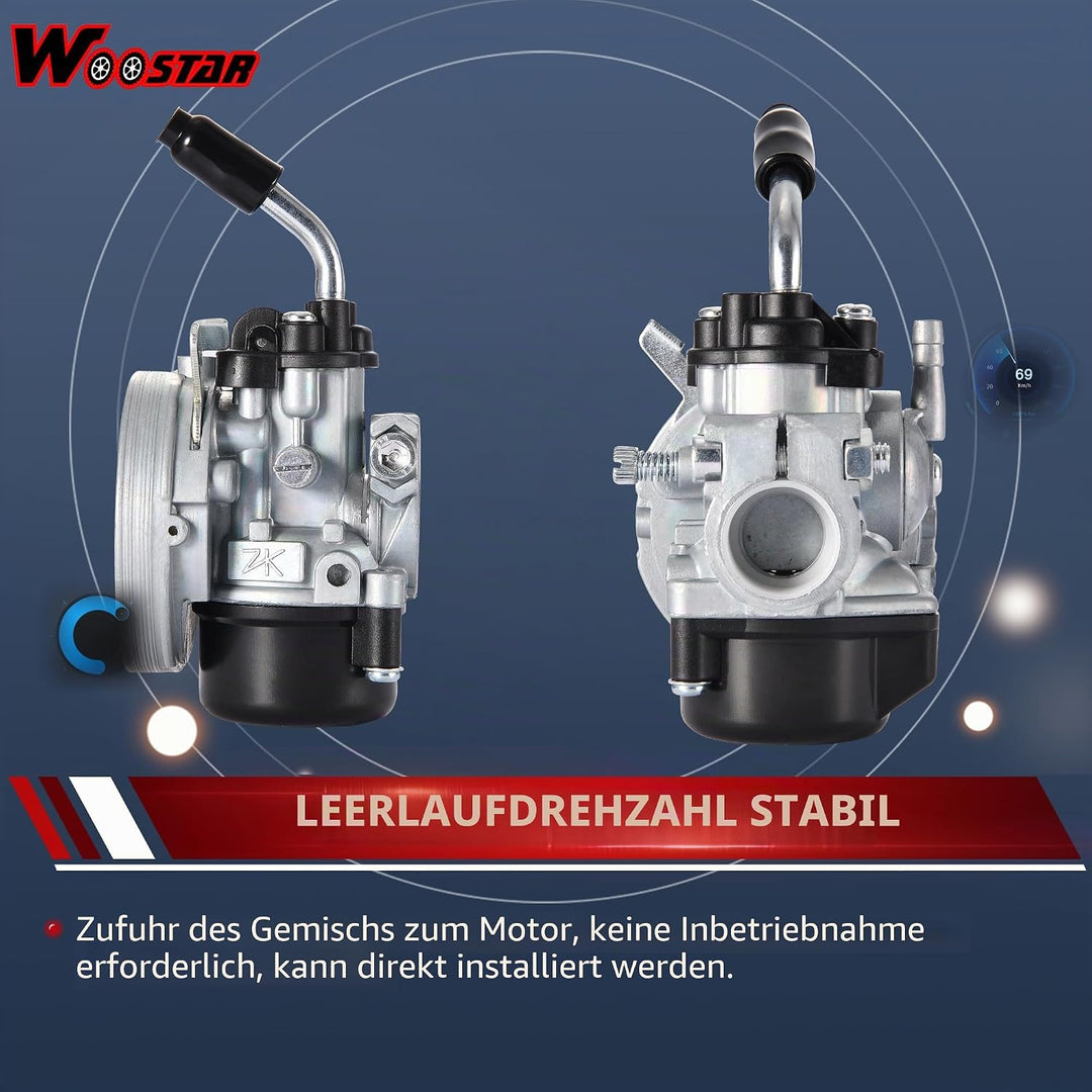 WOOSTAR 19mm Vergaser with Luftfilter Dichtung Versammlung Ersatz für 2 Stroke 47ccm 49ccm Mini ATV