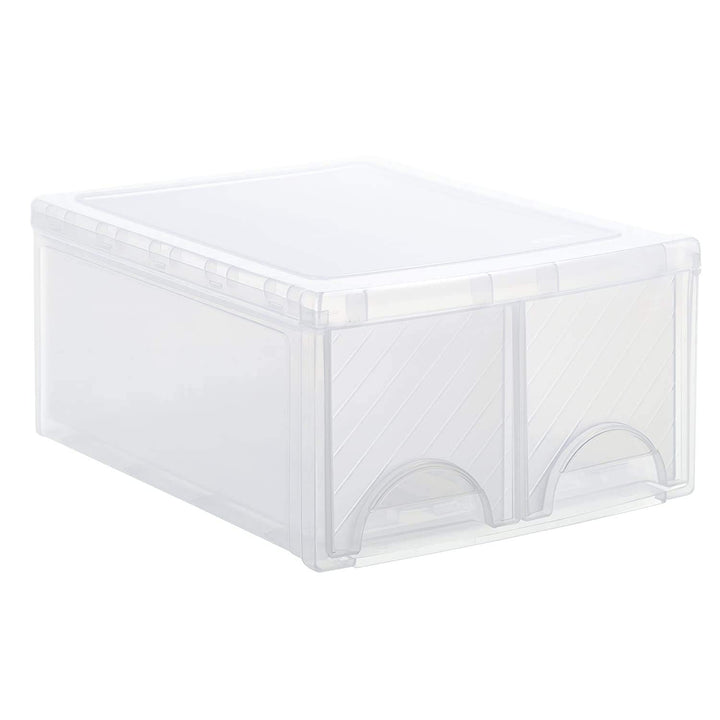 Rotho Frontbox grosse Schubladenbox mit 2 Schüben, Kunststoff (PP) BPA-frei, transparent, twin, twin