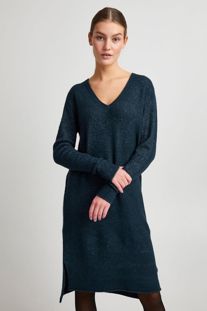 OXMO OXIda Damen Strickkleid Feinstrickkleid Kleid M Total Eclipse Melange (1940101), M Total Eclips