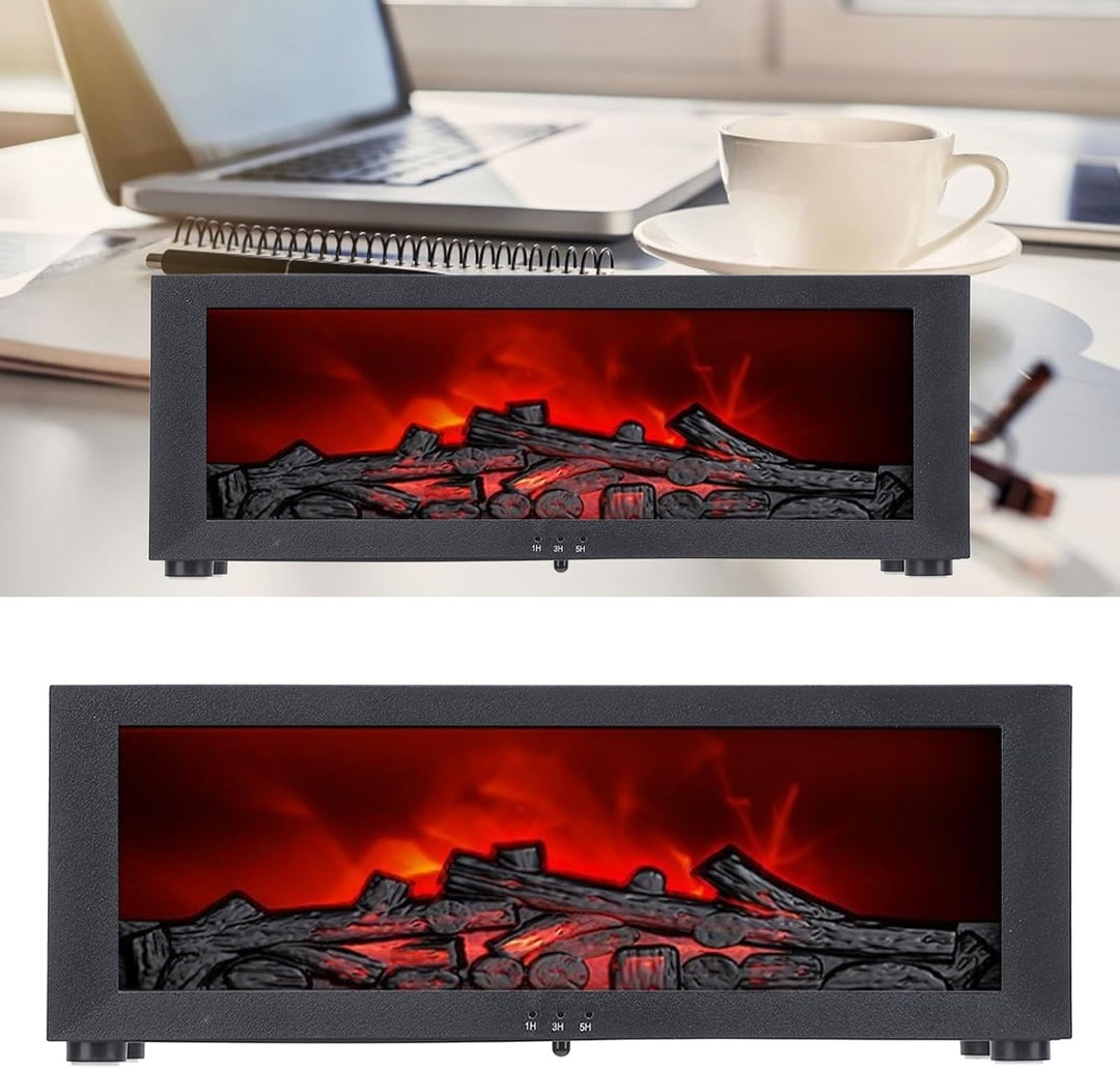 Fireplace Diffuser, Diffuser Kamin mit 3D Flammen, Kaminöl-Diffusor mit Timer, Leiser Kamindiffusor