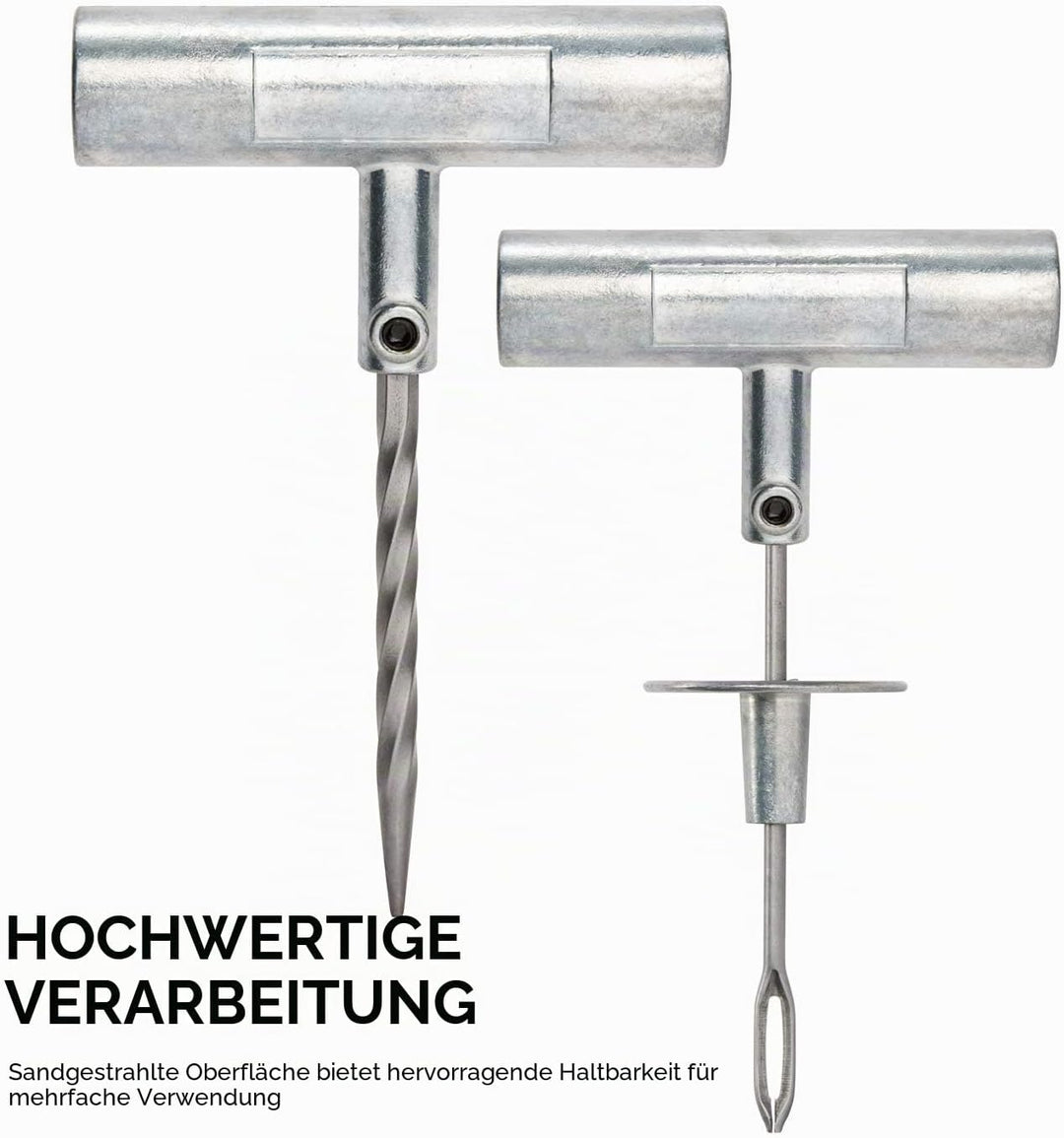 tooluxe® 50002L Reifen-Reparatur-Set Set, Stecker flach und Reifen punktiert | 35-teilig 35 Piece, 3