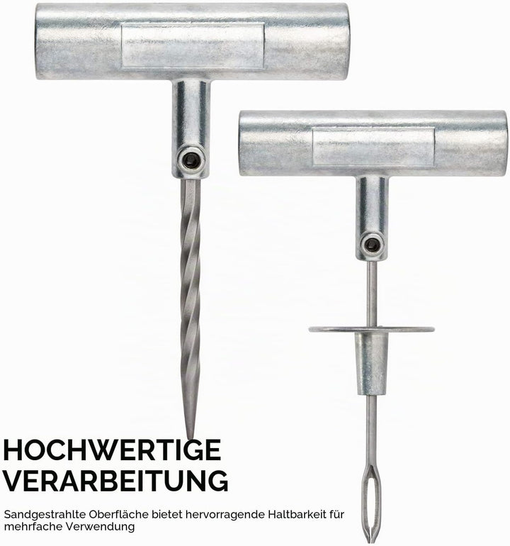 tooluxe® 50002L Reifen-Reparatur-Set Set, Stecker flach und Reifen punktiert | 35-teilig 35 Piece, 3