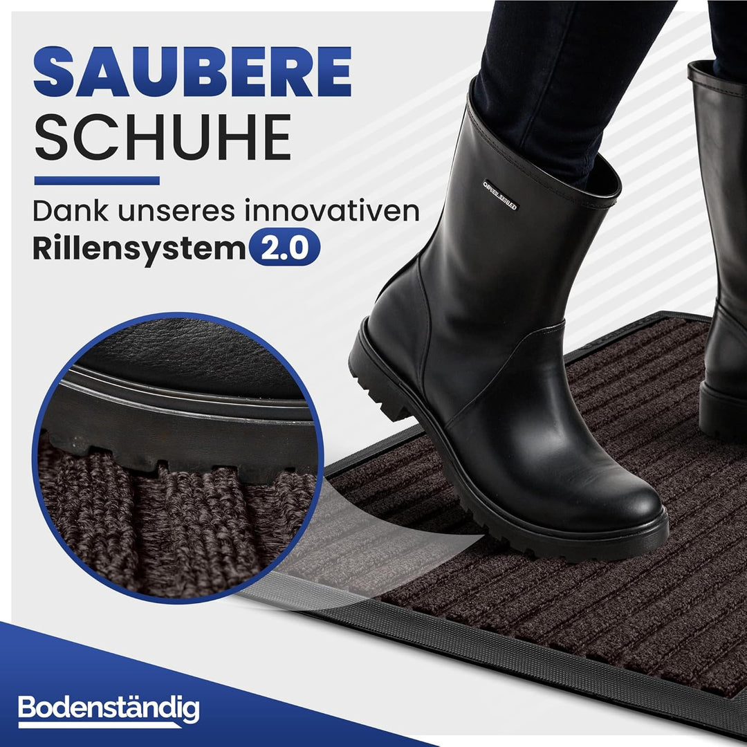 Fussmatte aussen - extrem rutschfest &amp; langlebig - Fussabtreter aussenbereich braun 90x150cm - Türma