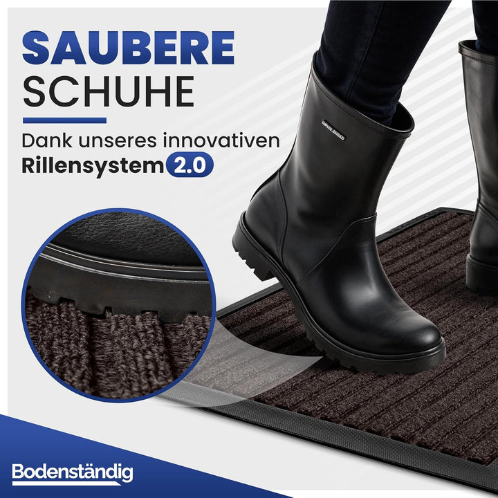 Fussmatte aussen - extrem rutschfest &amp; langlebig - Fussabtreter aussenbereich braun 90x150cm - Türma