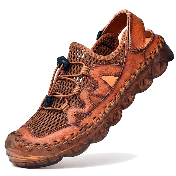 Sandalen Herren Outdoor Trekkingsandalen Leder Strand Wandersandale Sport Sommer Männer Freizeitschu