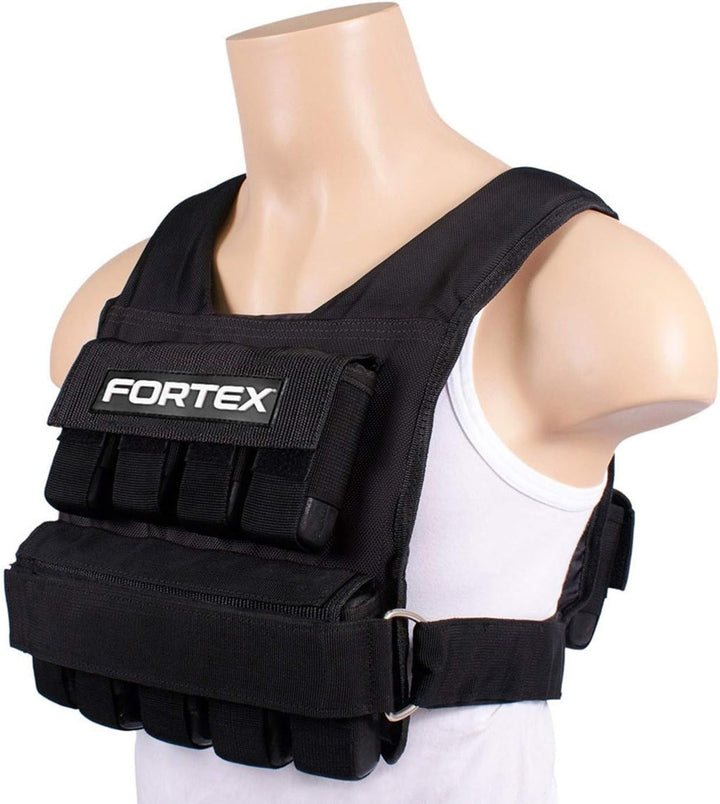 Fortex Gewichtsweste 10-20kg mit herausnehmbaren Gewichten | Trainingsweste Fitnessweste