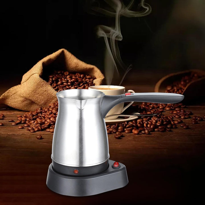 Milageto Espressokocher, 500 ml elektrische türkische Kaffeekanne, Edelstahl-Kaffeekessel, Teekessel