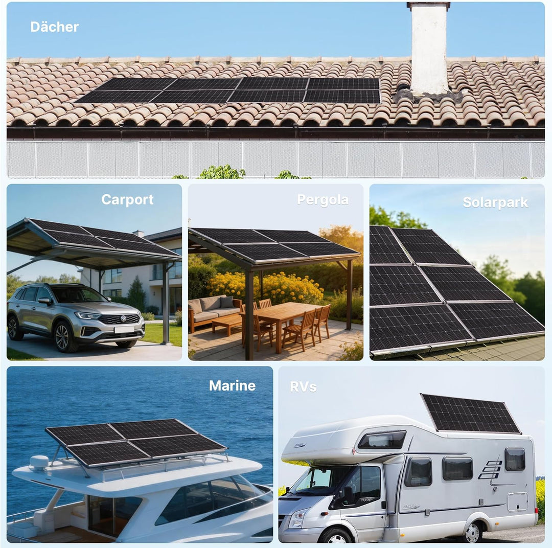 Nicesolar 200W Solarpanel Solarmodul monokristallines Photovoltaik Solarzelle 200 Watt PV Modul für