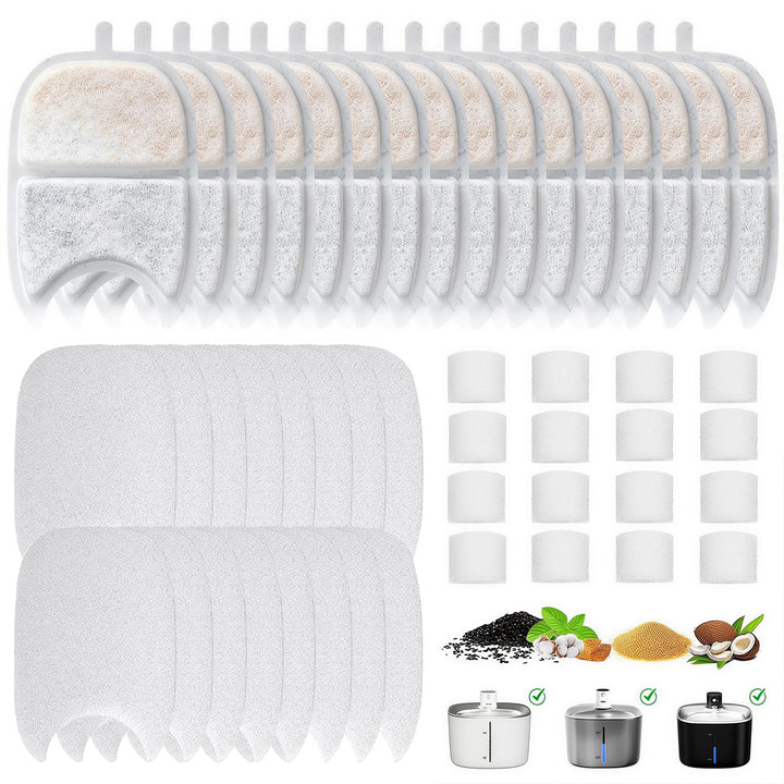 36 Stück Katzenbrunnen Filter, Filter für Katzenbrunnen, Katzen Trinkbrunnen Filter 2L / 3.2L / 4L,1
