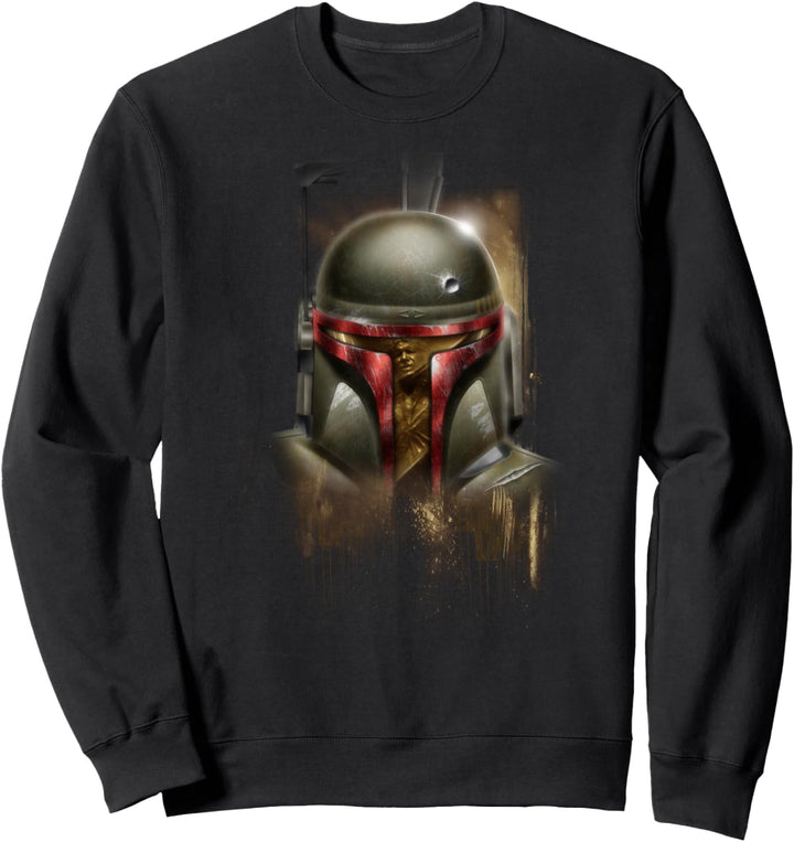 Star Wars Boba Fett Detailed Shiny Helmet Portrait Sweatshirt