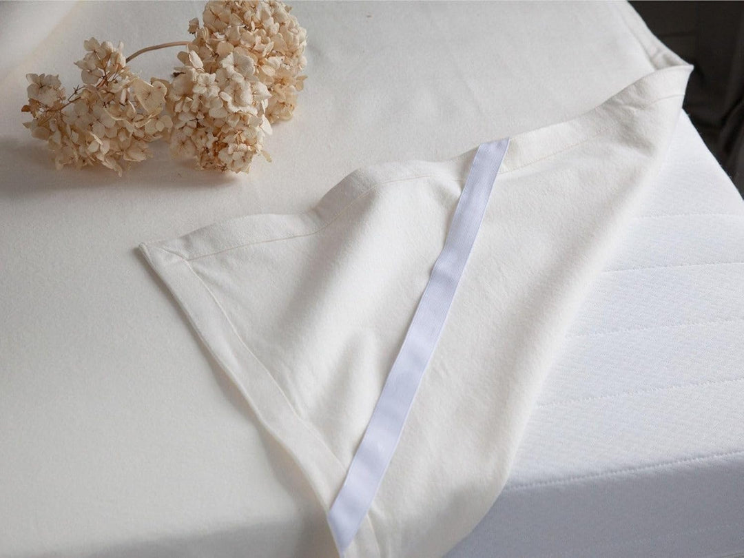 Bio Matratzenschutzauflage 100% Bio-Baumwolle (kbA) GOTS zertifiziert, Spannecken, Natur, 90 x 200 c