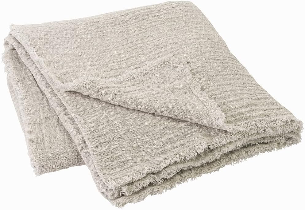 Blomus Decke Double, Wolldecke, Sofadecke, Kuscheldecke, Baumwolle, Moonbeam, 130 x 200 cm, 66532 Mo