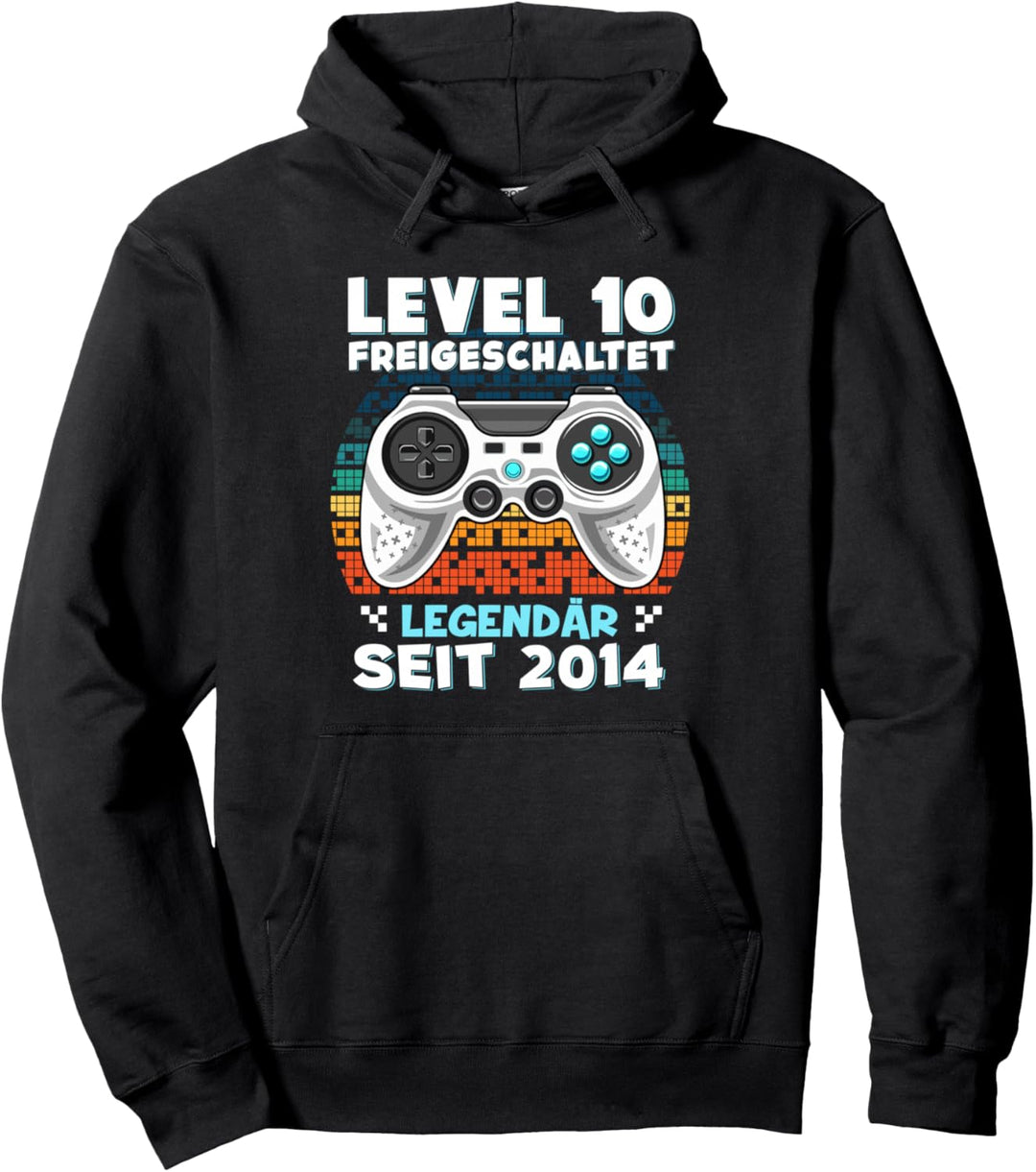 Level 10 Jahre Geburtstagsshirt junge Gamer 2014 Geburtstag Pullover Hoodie