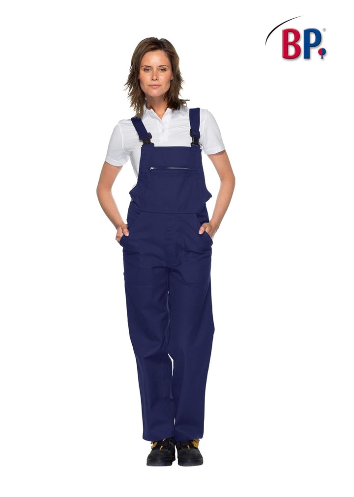 BP Cotton Plus 1409-720-10 Latzhose - Verstellbarer Bund - Dehnbare Hosenträger mit Kunststoff-Clip-