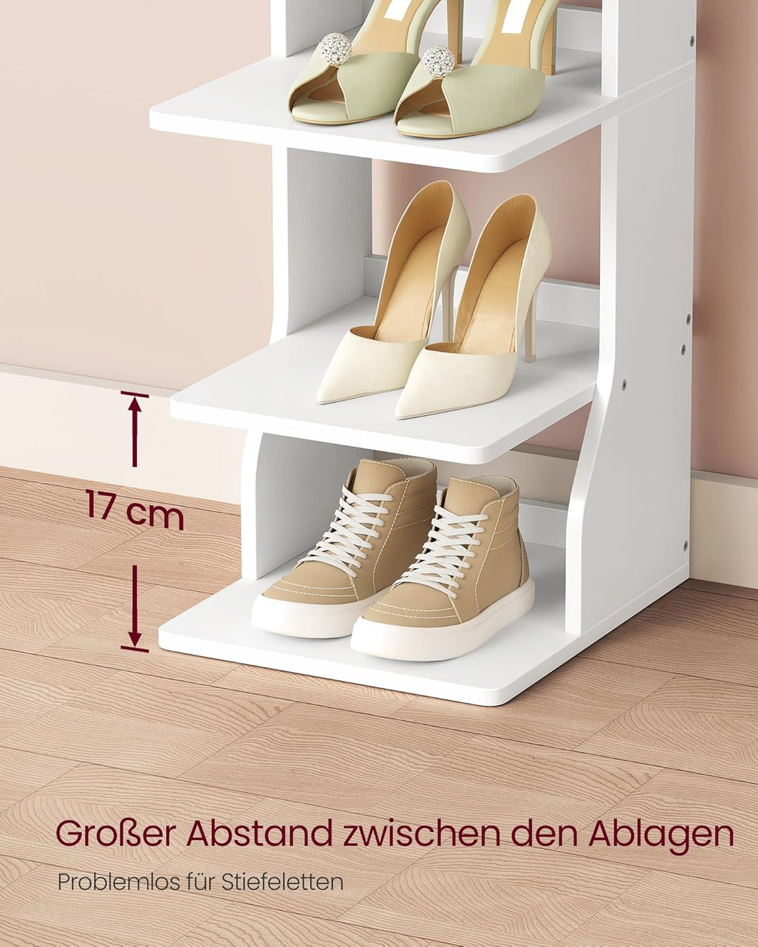 VASAGLE Schuhregal schmal, Standregal mit 9 Ebenen, platzsparend, für Eingangsbereich, Ecke, Schuhab