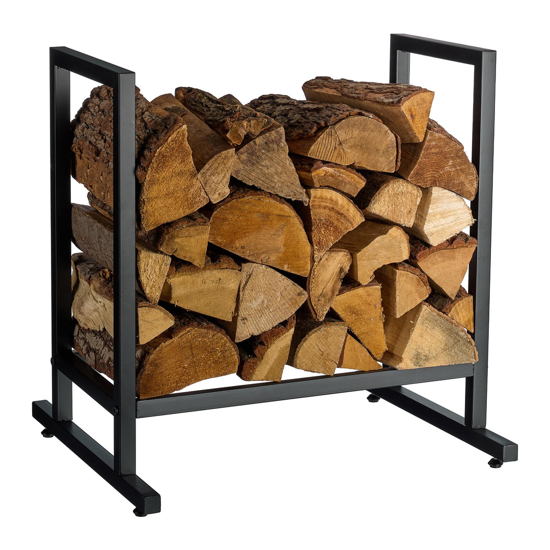 Relaxdays Kaminholzregal, Metall, modern, HBT: 62x60x49 cm, Brennholzregal Feuerholz, Stapelholz &amp; B