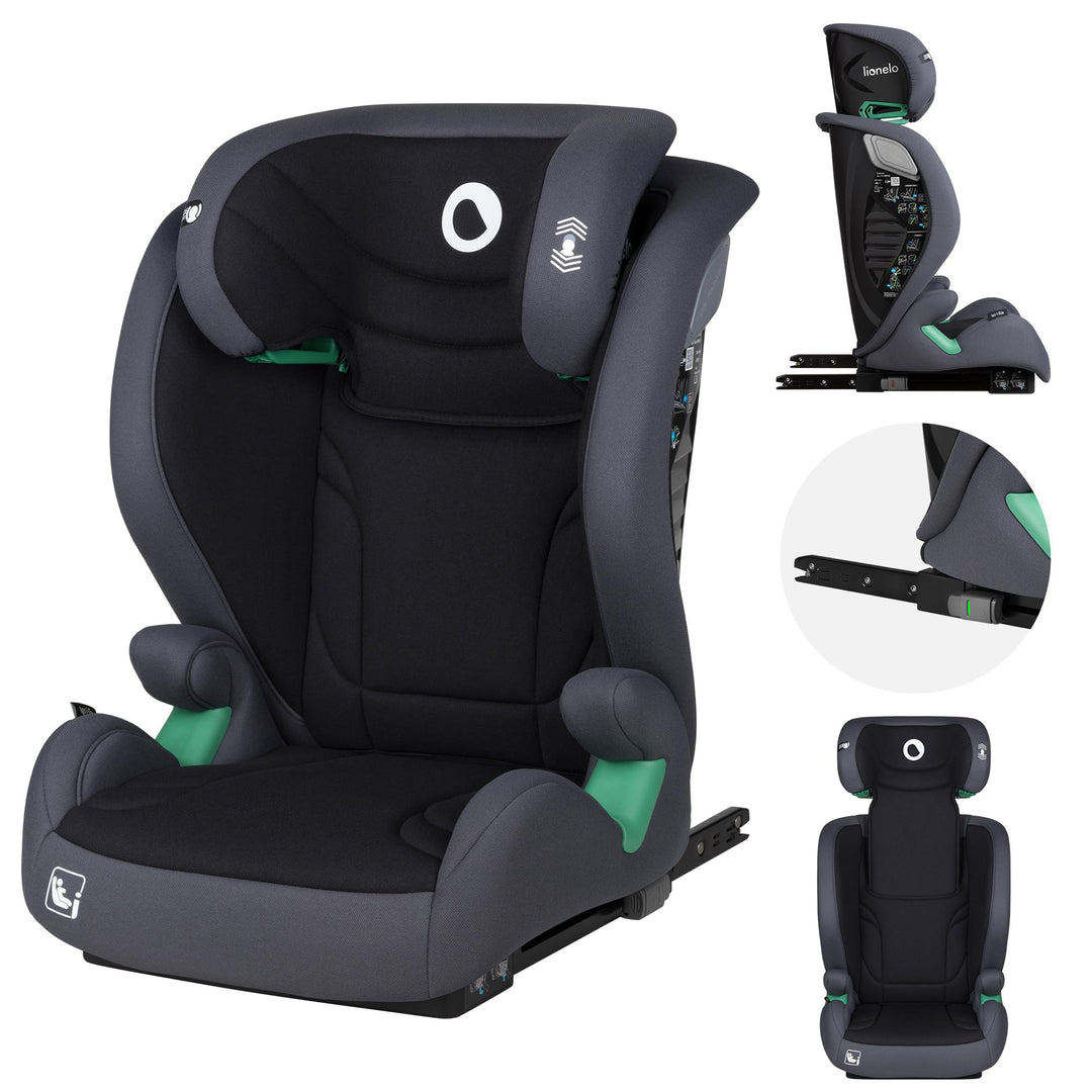 LIONELO IGO I-size Kinderautositz, Gruppe 2 3, von 100-150 cm ISOFIX oder gurtlose Frontbefestigung,