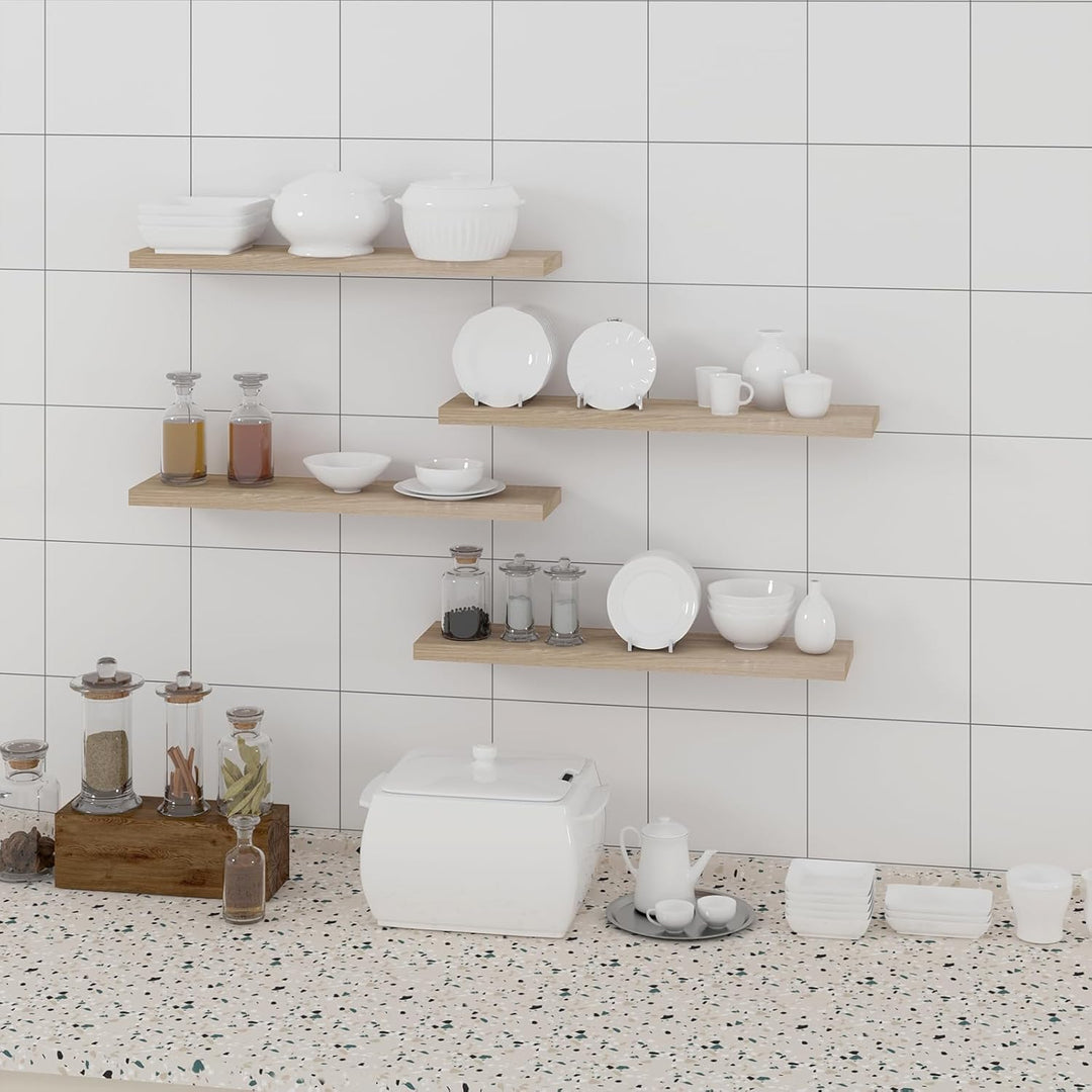 EUGAD Wandregal, Regal Wand 4er Set, Wandboard für Wohnzimmer, Küche, Badezimmer, Bücher/DVD/CD/Bild