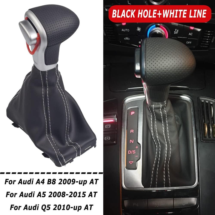 Hacreyatu Automatisch Leder Auto Schaltknauf Stick Gaiter Boot Frame Kit für A-udi A4 B8 A5 Q5 (Nero