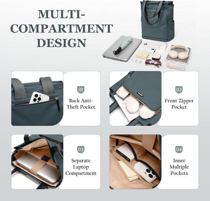 GOLF SUPAGS Convertible Laptop-Rucksack für Frauen Casual Daypack Notebook Tote Bag für Arbeit Hochs