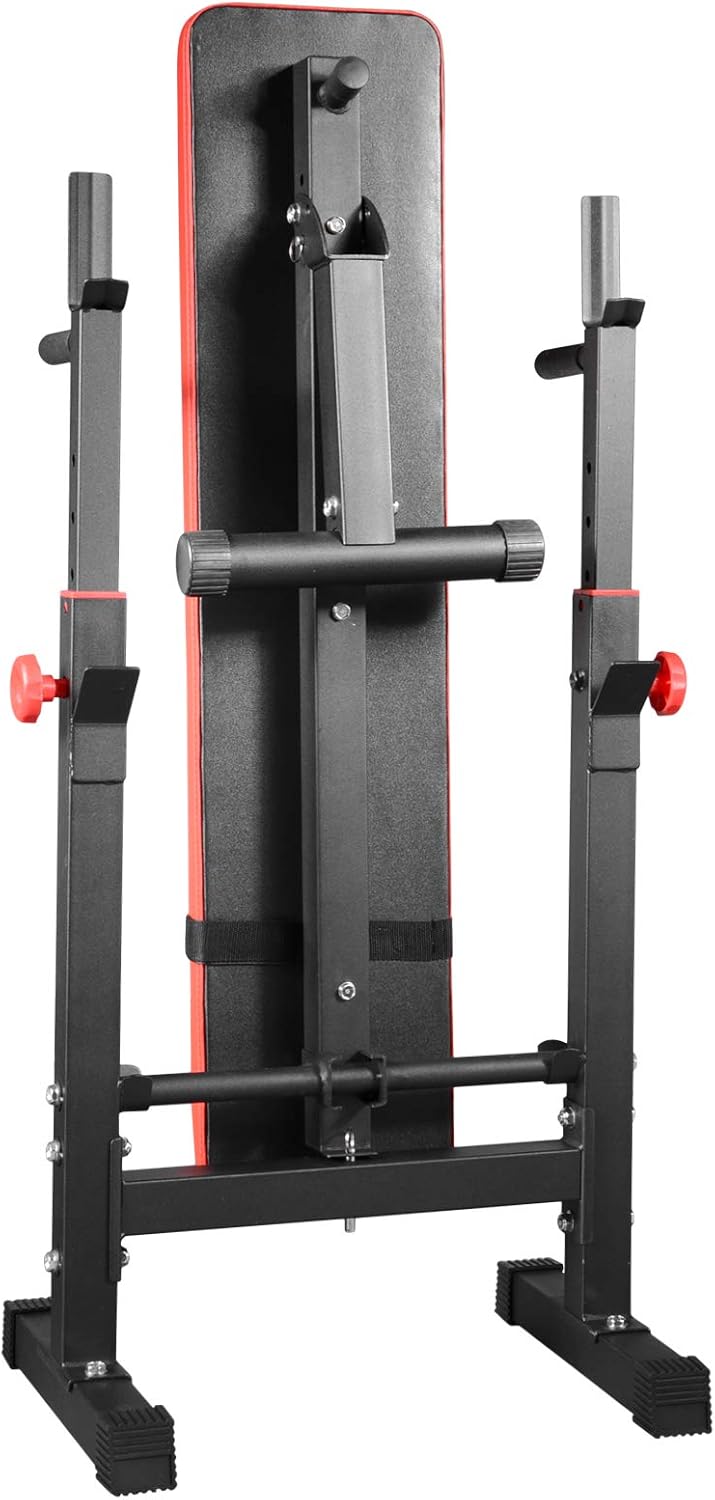 TrainHard® Multifunktion Hantelbank Drückerbank mit Hantelablage klappbar silver line