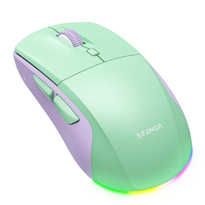 seenda Kabellose Bluetooth Maus, Bluetooth & 2.4G USB Dual Mode Wiederaufladbare LED Leise Klicks Er