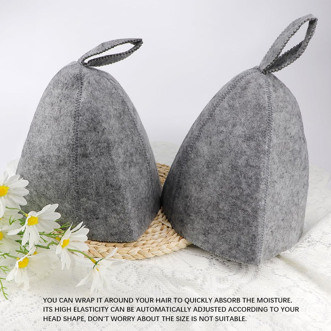 ZJIVQO Dicker Saunahut, Wolle, Saunahut für Damen und Herren, atmungsaktiver Kopfschutz, ideal für S