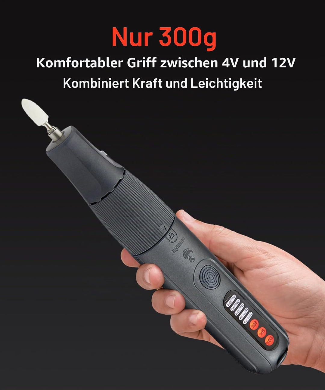8V Akku Multifunktionswerkzeug Rotationswerkzeug 5-Gang(6000-23000 U/min) mit 56 Zubehör, Kabellos D