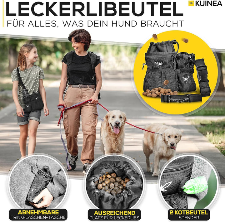 KUINEA® Leckerlitasche für Hunde - 4 Tragevarianten - Praktische Gassi Tasche Hund, Hundeleckerli Ta