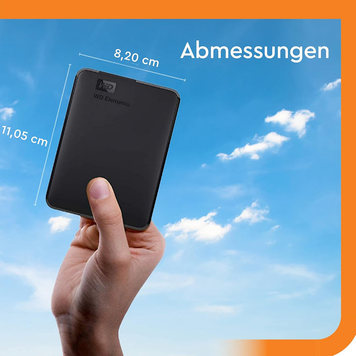 WD Elements™ Portable externe Festplatte 5 TB (USB 3.0-Schnittstelle, Plug-and-Play, kompakt und lei