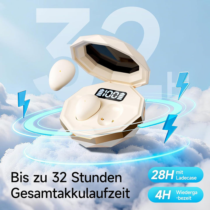 Schlafkopfhörer Bluetooth 6.0 – Mini Kabellose Kopfhörer zum Schlafen, Komfortabel & Leicht, Lang an