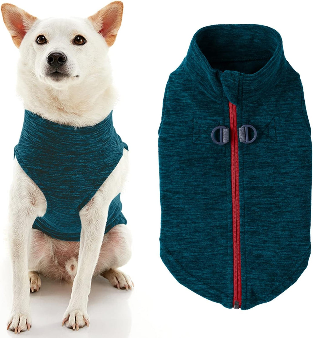 Gooby Zip Up Fleece-Weste für kleine Hunde Turquoise Wash X-Small chest (~9.5"), Turquoise Wash X-Sm