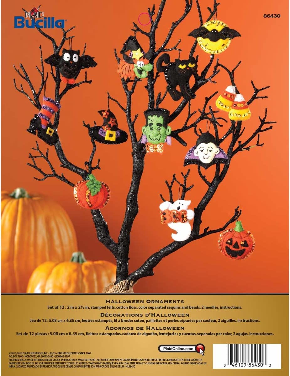 Bucilla Filz-Applikation-Ornament-Bastelset in verschiedenen saisonalen Stilen, Mehrfarbig, 29.84 x