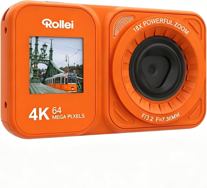 Rollei C5i Stativ Kamera Orange, 156cm Leichtes Fotostativ aus Carbon Reisestativ mit Kugelkopf & St