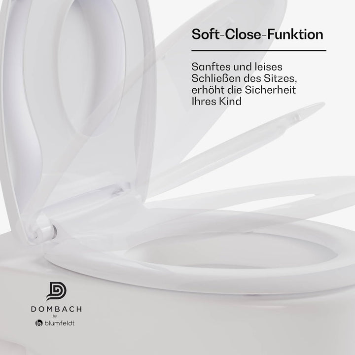 Dombach Toilettensitz für Kinder mit Soft-Close & Schnellverschluss – Abnehmbarer 2-in-1 WC-Sitz für